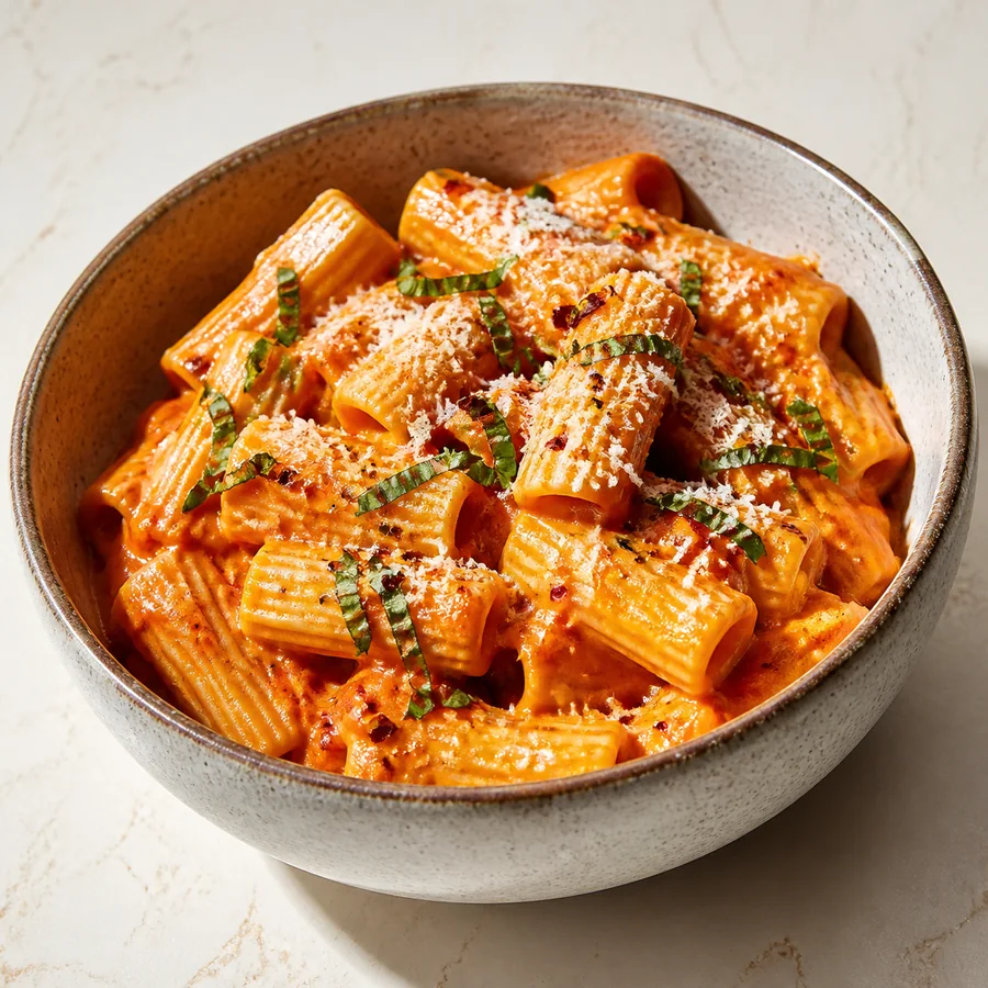 Cremige LOOB Pasta mit Parmesan und Basilikum